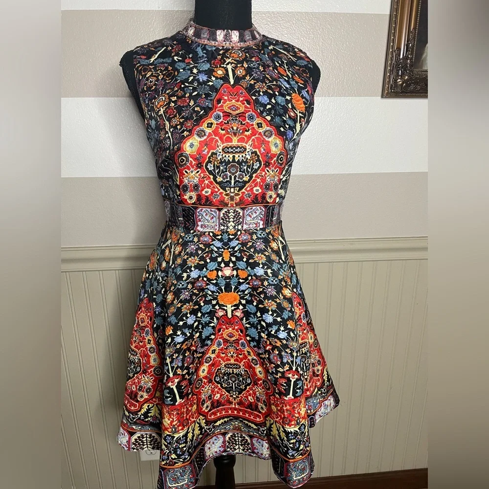 NWOT Vibrant Multicolor Sleeveless Mini Dress - Picture 4 of 15